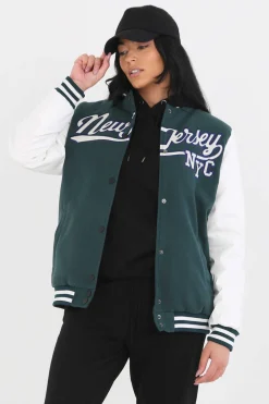 Casaco Bomber Combinado Com Bordado