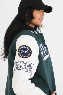 Casaco Bomber Combinado Com Bordado