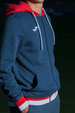 Casaco Com Capuz Confort Azul Vermelho