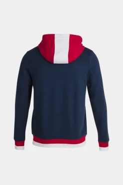 Casaco Com Capuz Confort Azul Vermelho