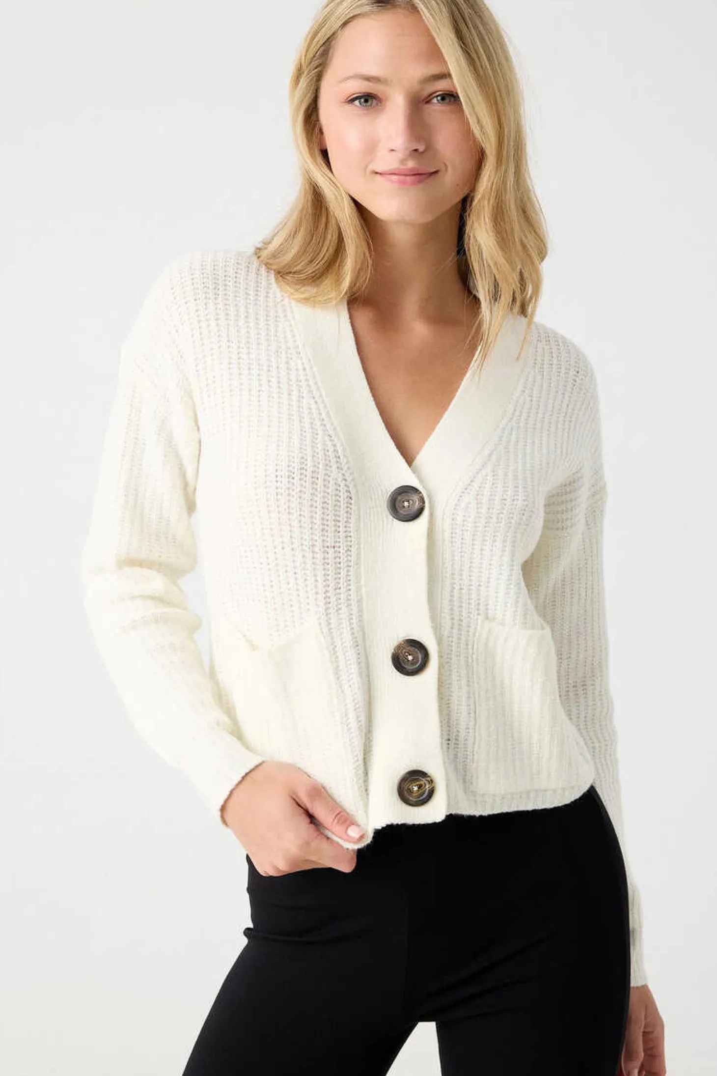 Casaco De Malha Com Bolsos