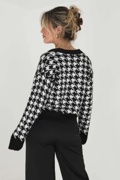 Casaco De Malha Com Pied-De-Poule