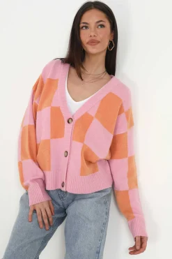 Casaco De Malha De Xadrez