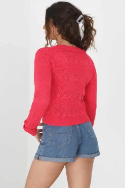 Casaco De Malha Troquelado.