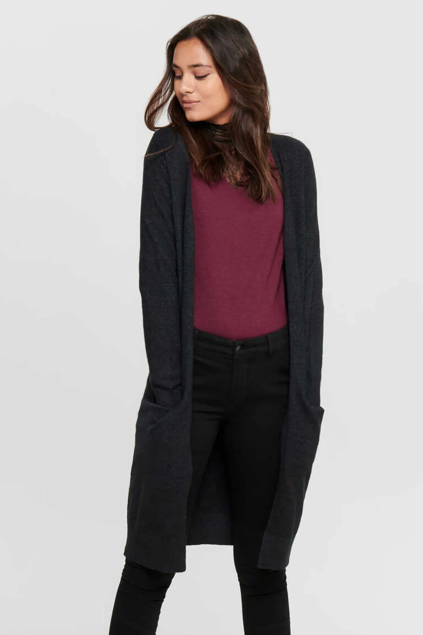 Casaco De Mulher De Malha De Corte Folgado