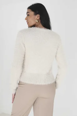 Casaco De Pelo Com Fecho De Corrente