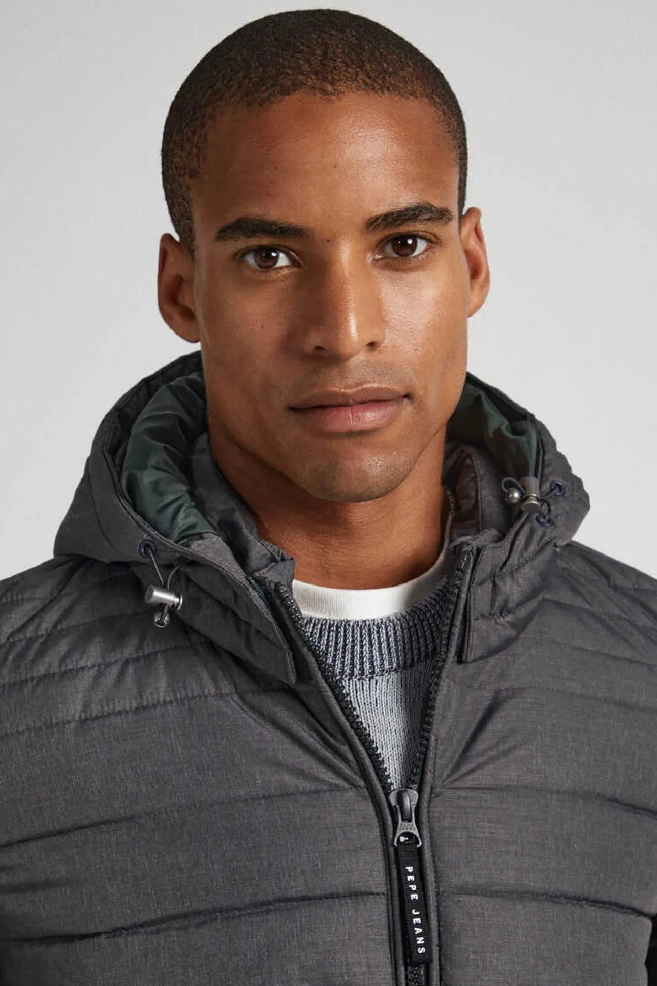 Casaco De Penas Acolchoado Jaspeado