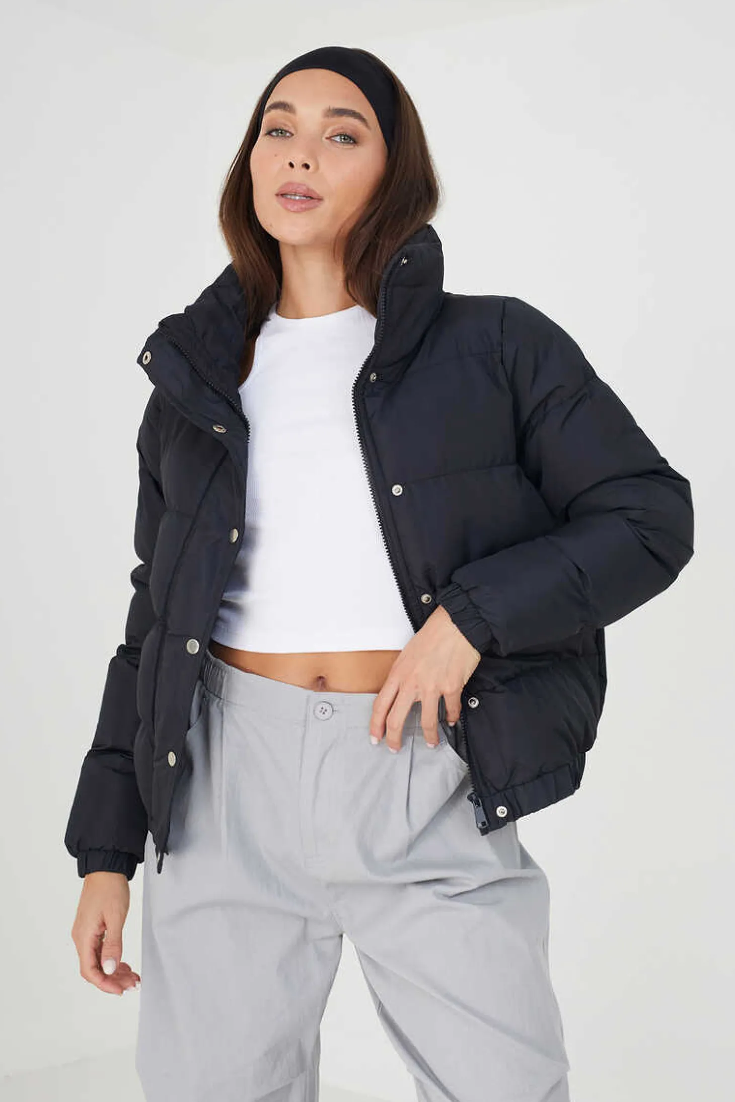 Casaco De Penas Acolchoado Automaticos