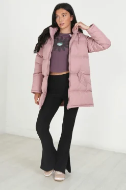 Casaco De Penas Acolchoado Com Capuz