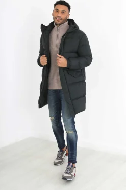 Casaco De Penas Acolchoado Com Fecho-Eclair