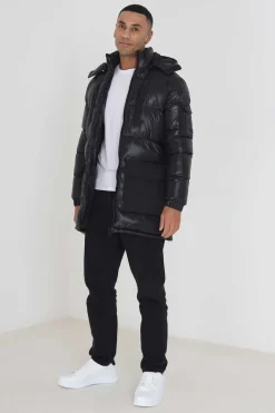 Casaco De Penas Acolchoado Com Capuz