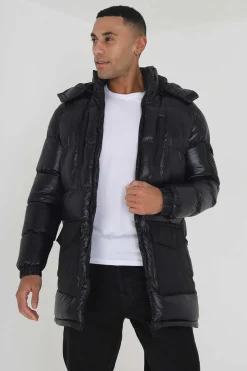 Casaco De Penas Acolchoado Com Capuz