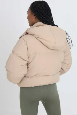 Casaco De Penas Acolchoado Com Capuz