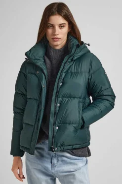 Casaco De Penas Acolchoado Capuz