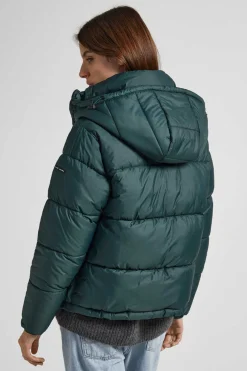 Casaco De Penas Acolchoado Capuz