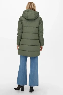 Casaco De Penas Curto Com Capuz