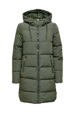 Casaco De Penas Curto Com Capuz