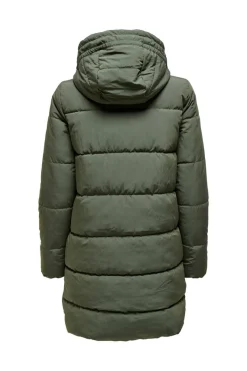 Casaco De Penas Curto Com Capuz