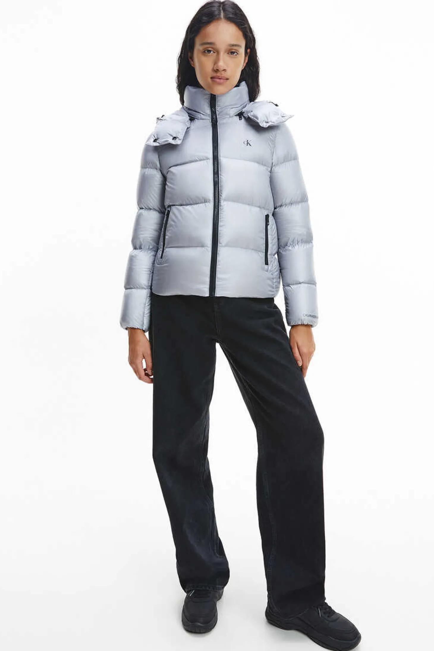 Casaco De Plumas Com Capuz