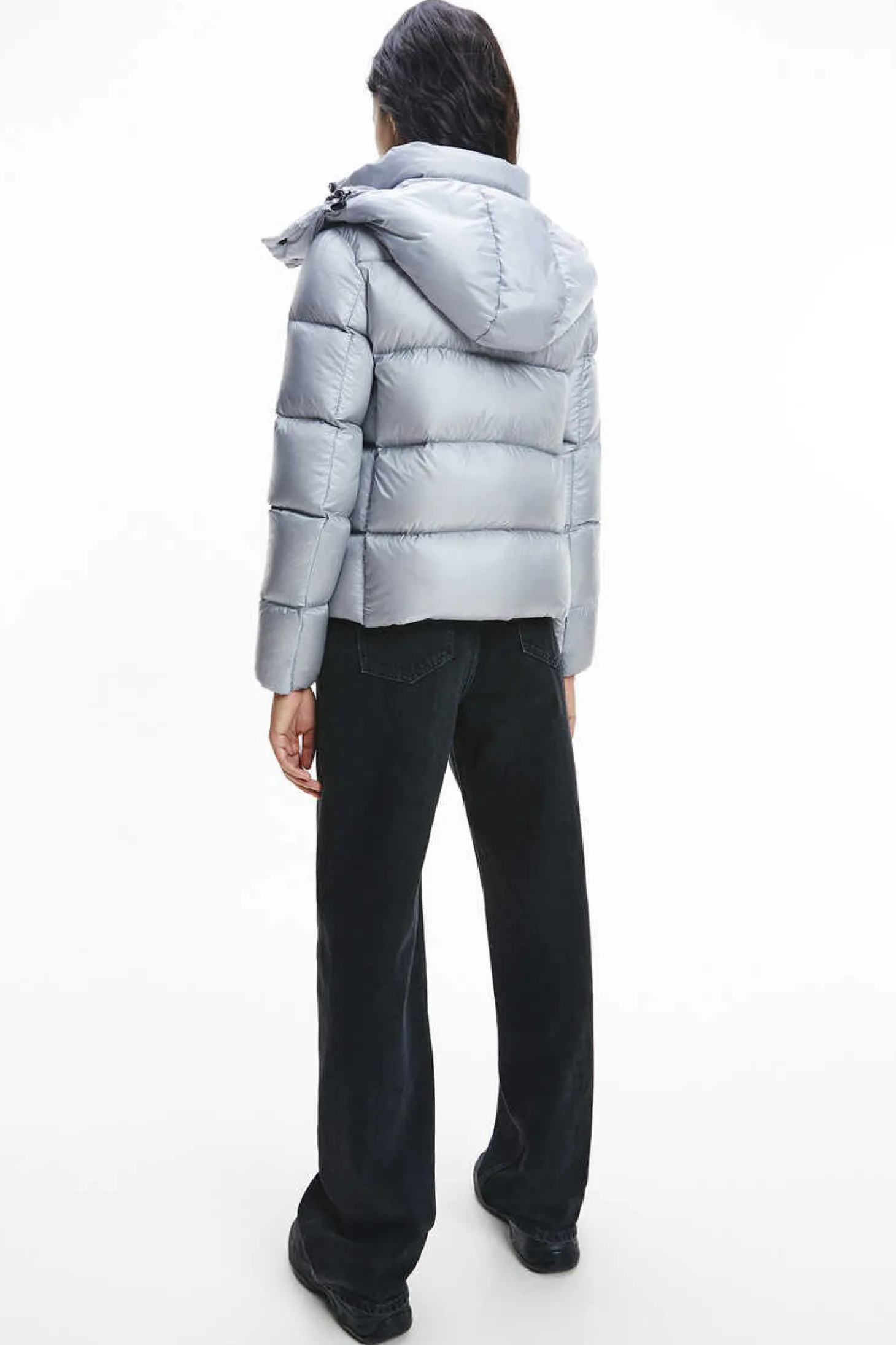 Casaco De Plumas Com Capuz