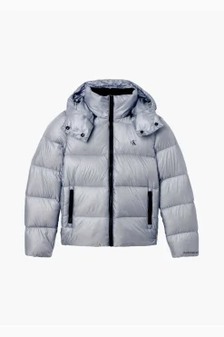 Casaco De Plumas Com Capuz