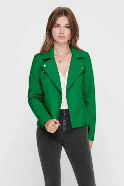 Casaco Estilo Biker Efeito Pele