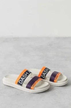 Chinelos Tiras Logo Laranja