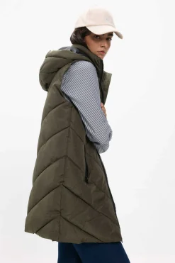 Colete Acolchoado Com Capuz