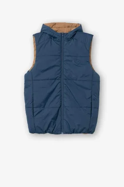 Colete Acolchoado Com Capuz Reversivel
