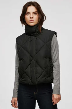 Colete Acolchoado Curto De Mulher