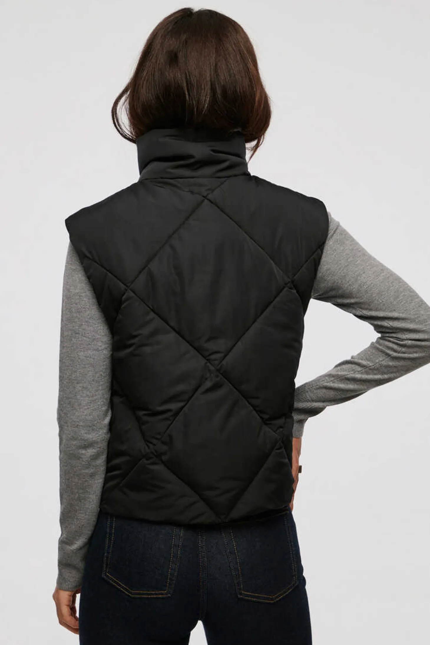 Colete Acolchoado Curto De Mulher