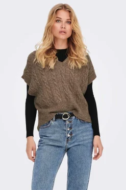 Colete De Malha De Gola Em Bico