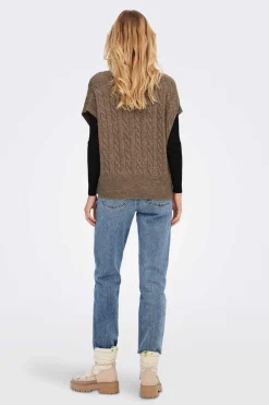 Colete De Malha De Gola Em Bico