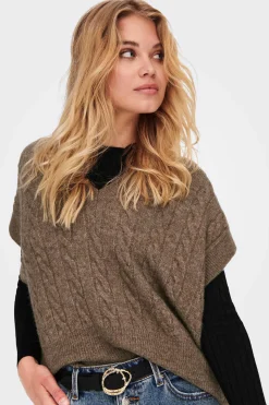 Colete De Malha De Gola Em Bico