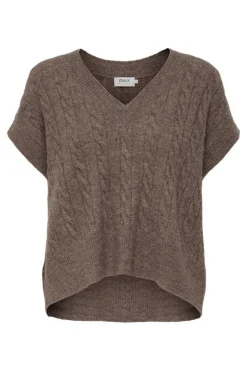 Colete De Malha De Gola Em Bico