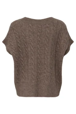 Colete De Malha De Gola Em Bico