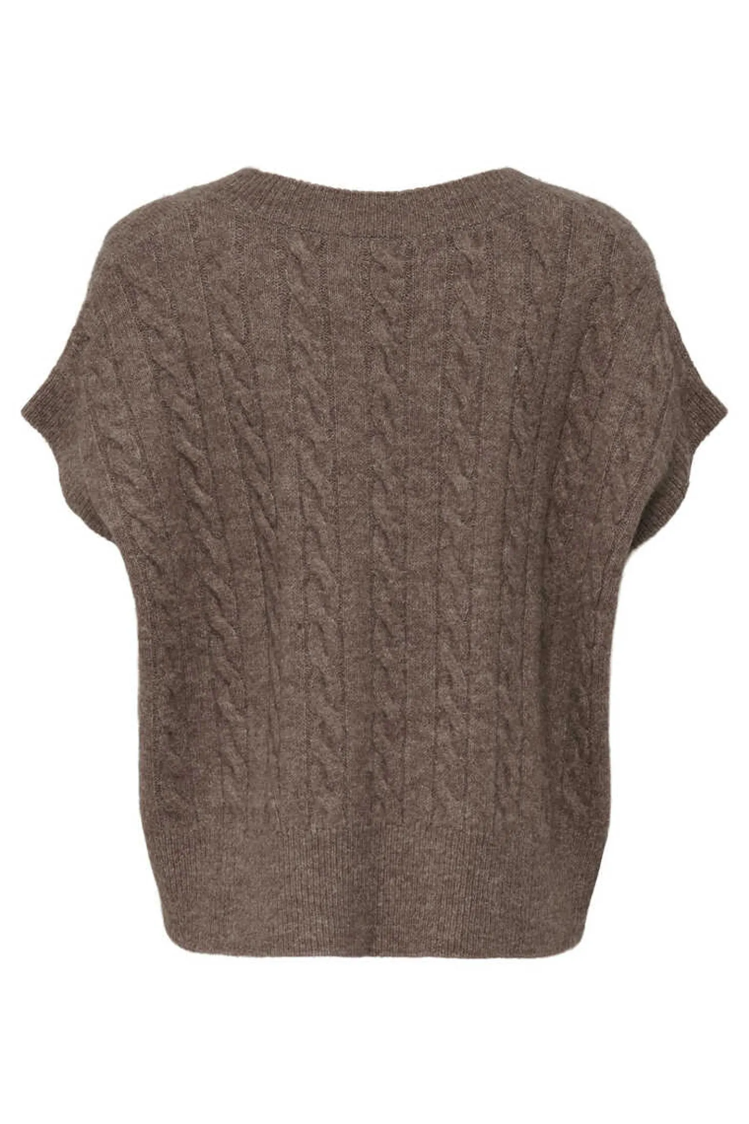 Colete De Malha De Gola Em Bico