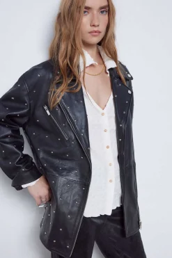 Colete De Pele Com Tachas