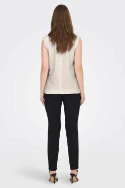 Colete Duplo Botao Linho E Viscose