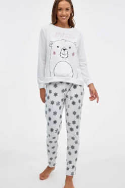 Conjunto Pijama Urso Polar Mulher