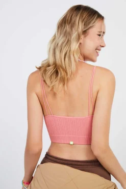 Crop Top Alcas Duplas Sem Costura Cor De Laranja