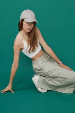 Crop Top Alcas Duplas Sem Costuras Azul-Claro