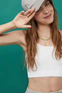 Crop Top Alcas Duplas Sem Costuras Azul-Claro