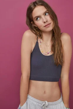 Crop Top Alcas Duplas Sem Costuras Branco