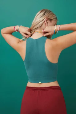 Crop Top Decote V Sem Costuras Claro