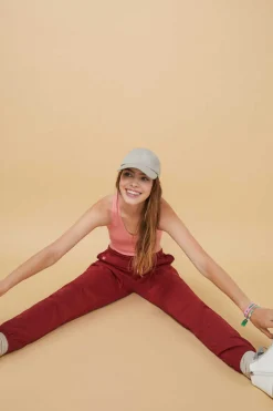 Crop Top Decote V Sem Costuras Vermelho-Escuro