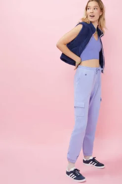 Crop Top Decote V Sem Costuras Cor-De-Rosa