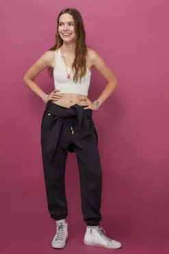 Crop Top Decote Vsem Costuras Verde-Escuro