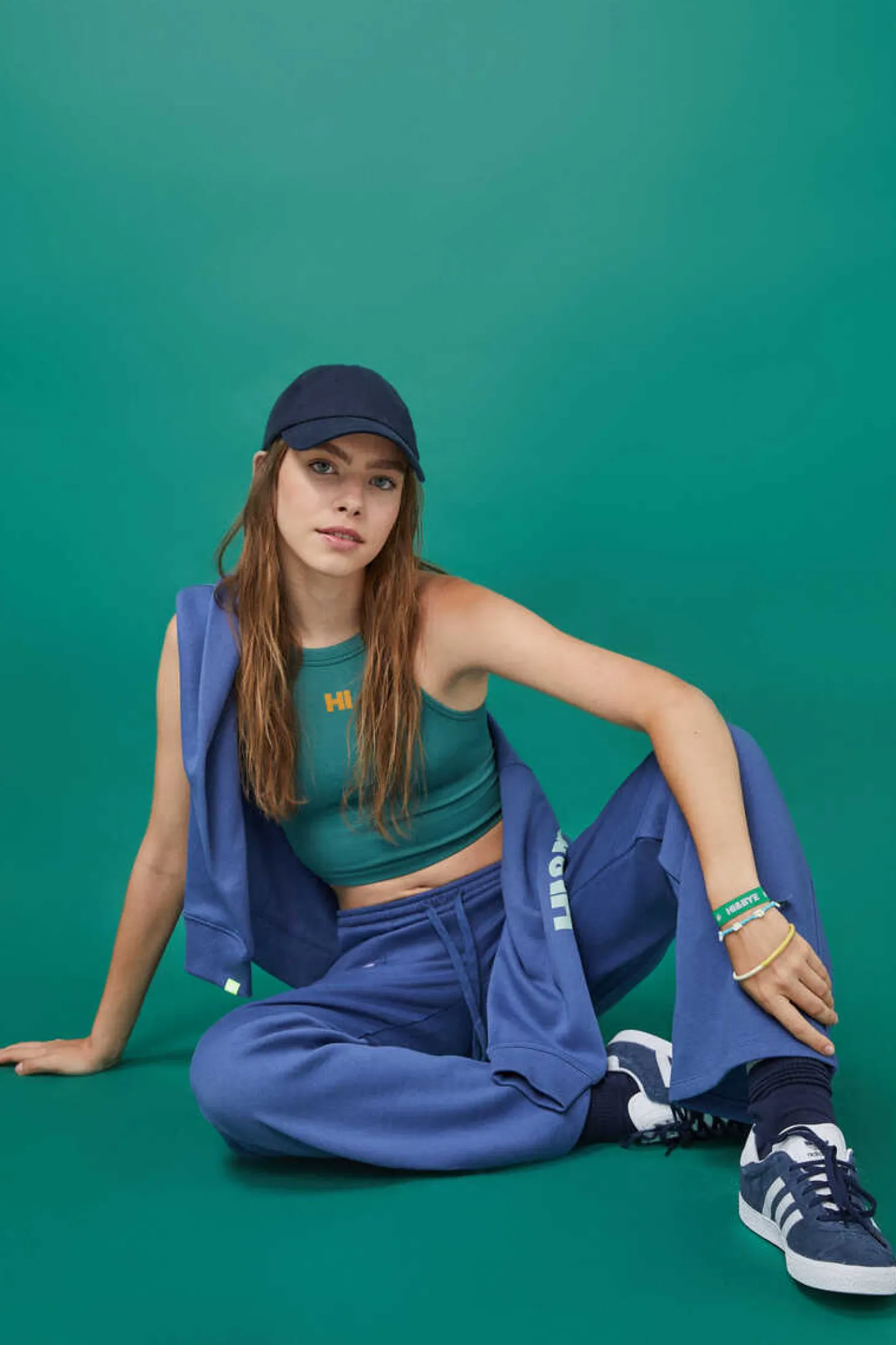 Crop Top Halter Sem Costuras Azul-Marinho