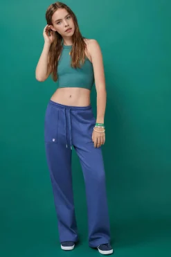 Crop Top Halter Sem Costuras Azul-Marinho